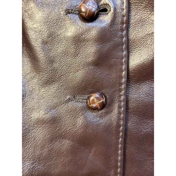 Vintage H Bar C California Ranch Wear Leather Sz 10 Brown Vest Cowgirl - Picture 13 of 16